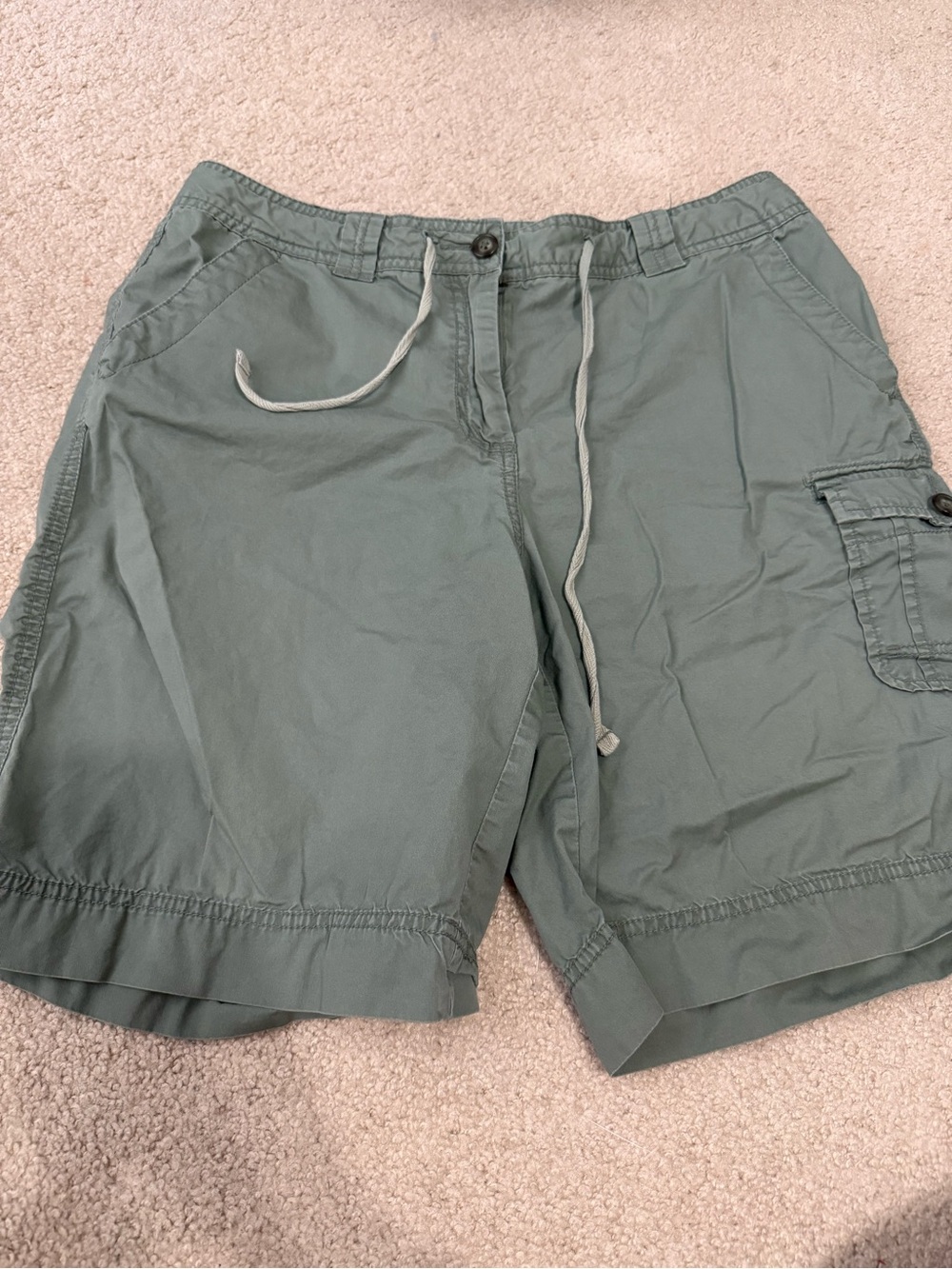 Laura Scott Olive Green Women's Cargo Drawstring Shorts
